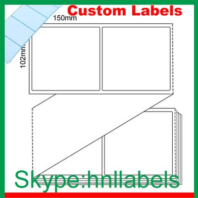 Cheap Custom Thermal Label 102mmX150mm/1 Plain D/Therm F/Fold Perm, 3,000 per box for sale