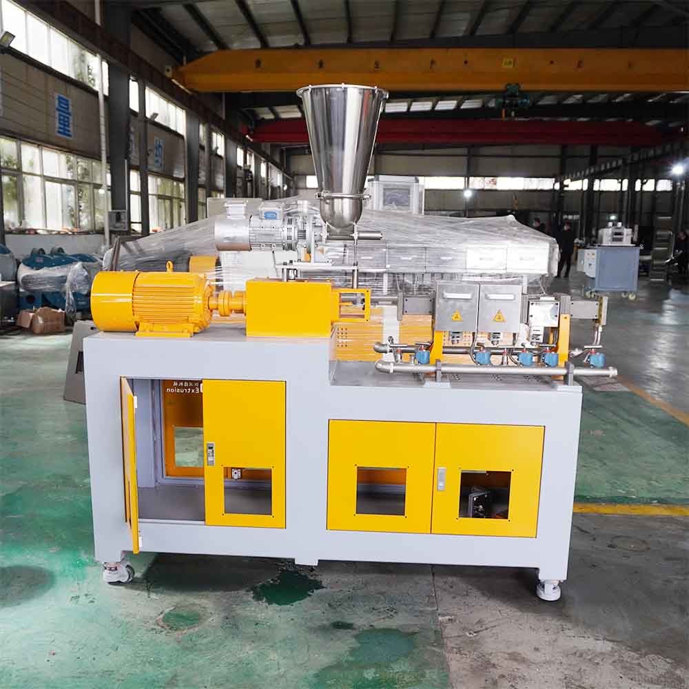 Plastic Extruder Factory Twin Screw Plastic Granulator For Biodegradable PP PE Corn Starch Calcium Powder