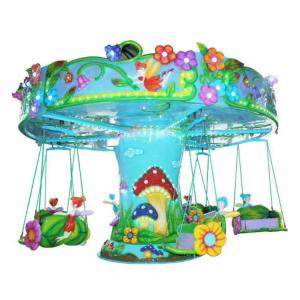China CE Standard Kids Flying Chair Ride 12 Riders Flower Fairy Shape FRP Roof on sale