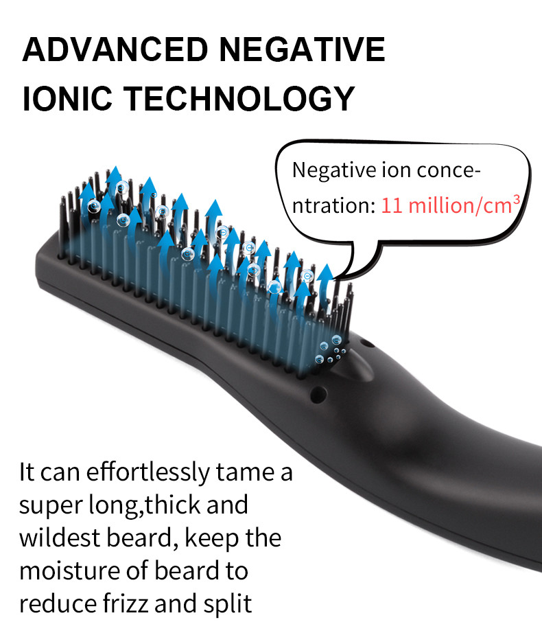 4 Temperatures PTC Heated Electric Beard Straightener Comb