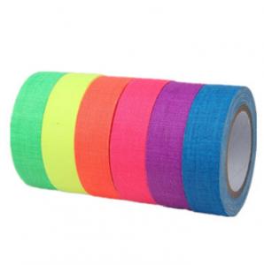 China UV Black Light Luminous Adhesive Tape Neon Fluorescent Cotton Cloth Tape Warning Tape For Party on sale