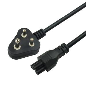 Quality 1.5mm C19  India 3 Prong Computer Power Cord South Africa Power Cable wholesale