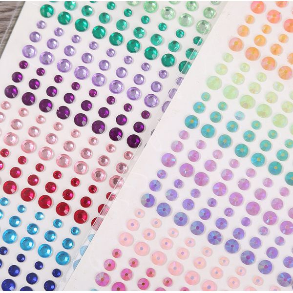3D Acrylic Self Adhesive Stickers for kids diy craft and Decal Mobile Scrapbooking diamond pearl gem drill stickers OEM