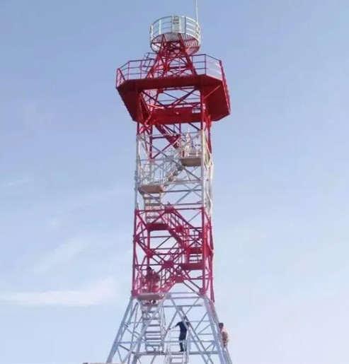 Hot Dip Galvanized 4 Leg Steel Lattice Tower For Telecom Base Station And Microwave Antenna Mounting