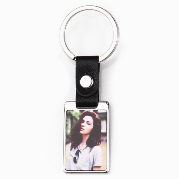 Custom Key Chains Key Promotion Gifts Blank Custom Logo Leather Strap Keychains Sublimation Metal Keychain