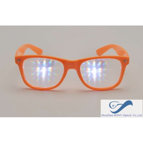Customizd PVC 3D Fireworks Glasses With Optics Parameter Transmittance 90%