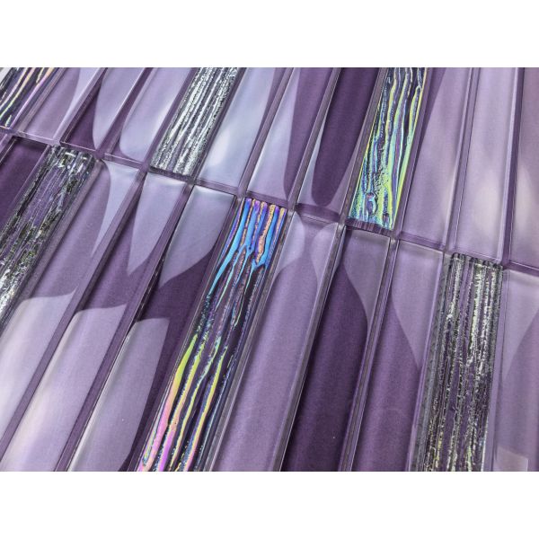 Wear-resistant Purple 300x300mm Glass Mosaics For Swimming Pool and Decoration