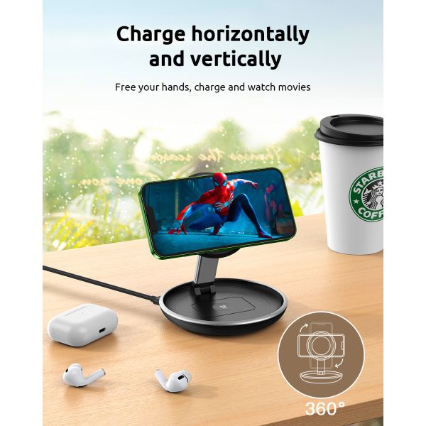 Magnetic 3 In 1 Wireless Charging Station 118*118*27.8mm With Qi Function