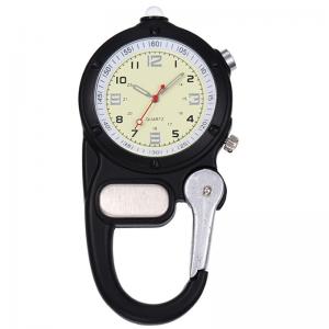 China Fob Nurse Pocket Watch Carabiner Clip Watch Black Climb Mountain Outdoor Sports Watches LED Light Pocket Blue Clock on sale