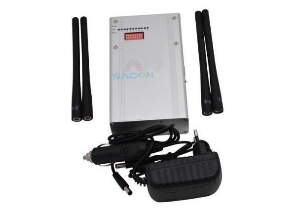 Cheap RF Digital Cell Phone GPS Jammer 6.5w With 4 Antennas , Mobile Phone Jamming Device for sale