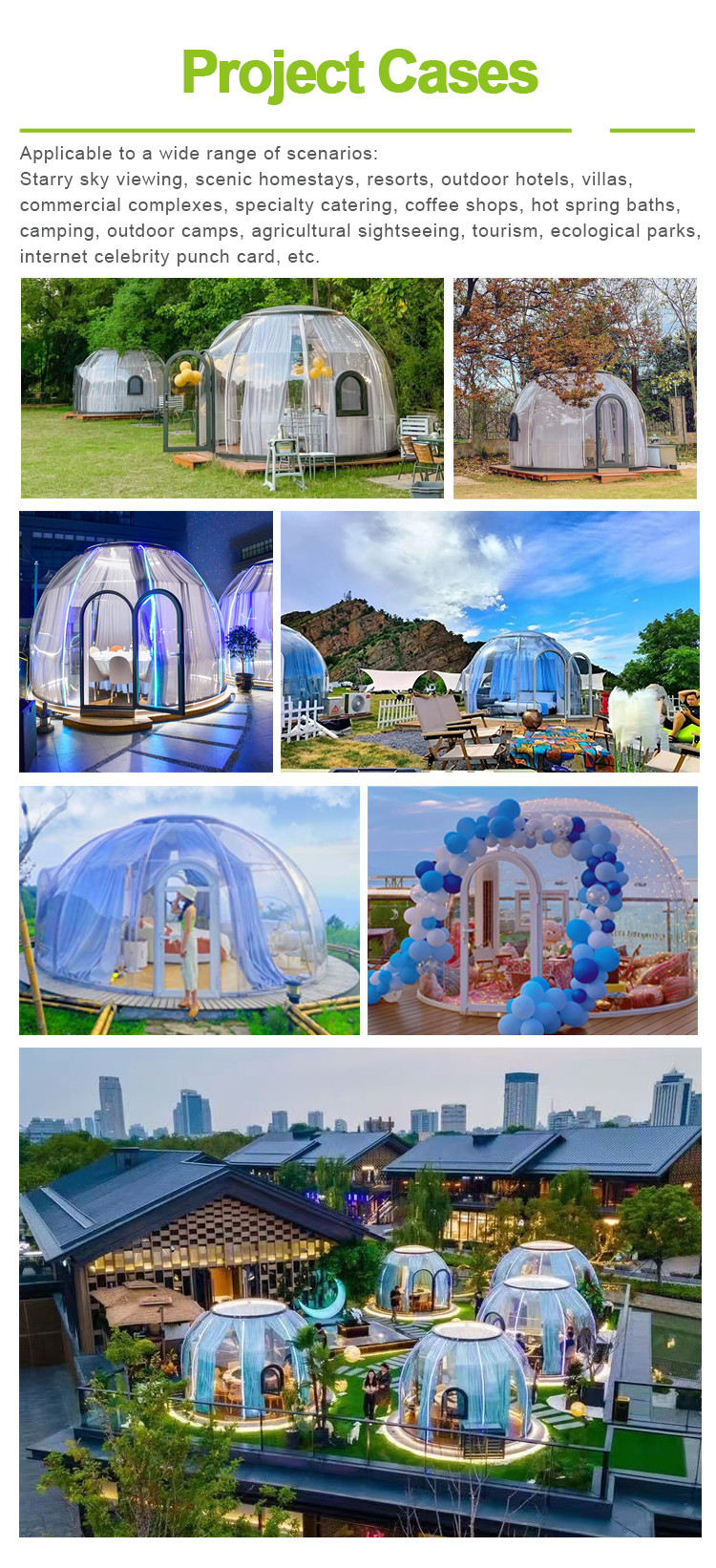 CE Certificate Glamping Bubble Tent Aluminum Garden Bubble Tent
