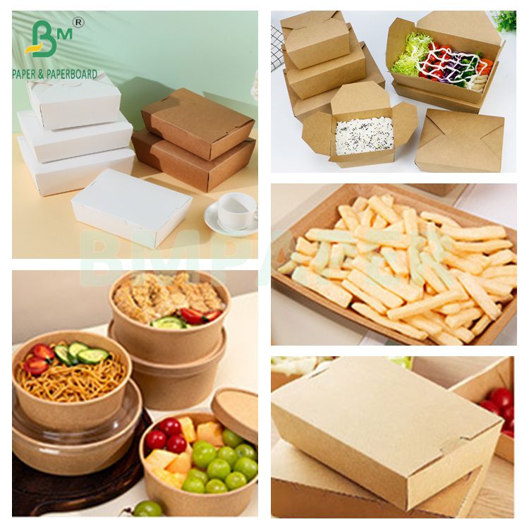 Greaseproof Waterproof 300g + 18g PE Coated Brown Bowl Paper Board 700mm