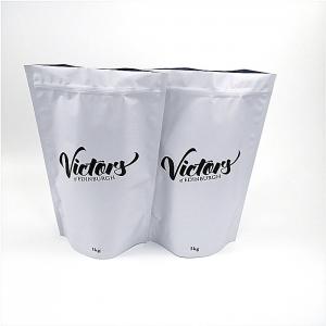 Quality Matte White Large Capacity Powder Packaging Bag Lined Aluminum Foil With Zipper wholesale