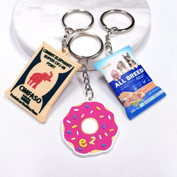 Custom Logo Embossed Debossed Rubber Soft PVC 3D 2D Print Key Chains