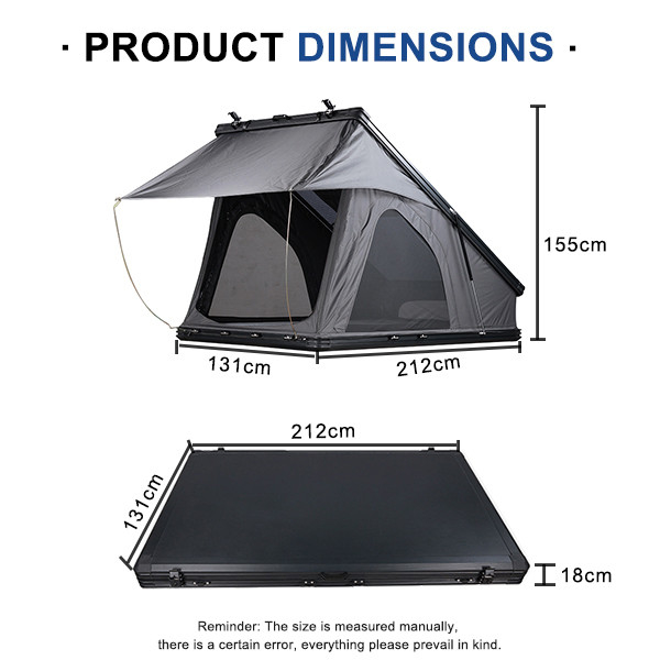 Hardshell Aluminum Clamshell Light 4 Person Roof Top Tent