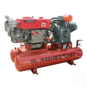 China Diesel Driven Portable Oil Less 25hp 7bar 100 Psi Pneumatic Air Compressor For Drilling Borehole on sale