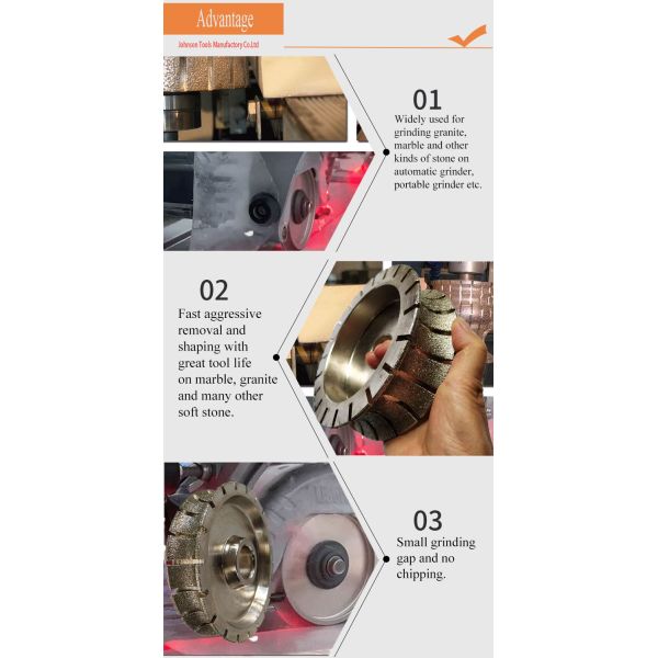 High Efficiency 140 Mm Electroplated Diamond Profile Grinding Wheels