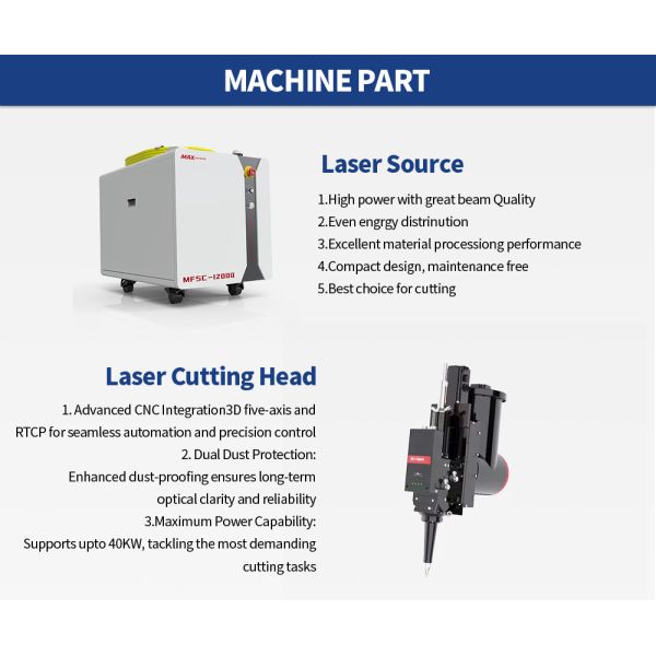 3D Five-axis Laser Cutting Machine KWZ3015 with Floating Axis Range ±12.5mm