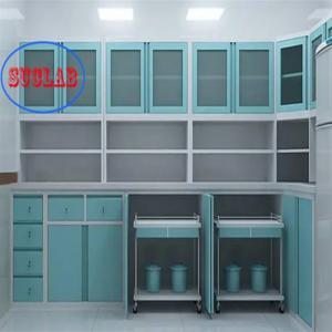 China Full Steel Hospital Clinic Furniture Treatment Cabinet Hinge 110 Degree L 3000*W 600*H 850-900mm on sale