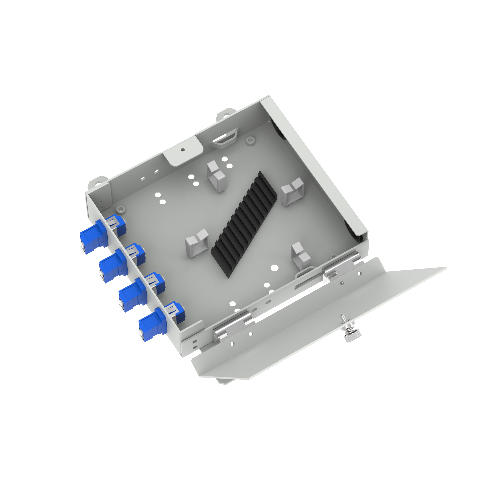RAL 7035 4 Cores LC UPC Fiber Optic Terminal Box for FTTX in FTTX Terminal Equipment