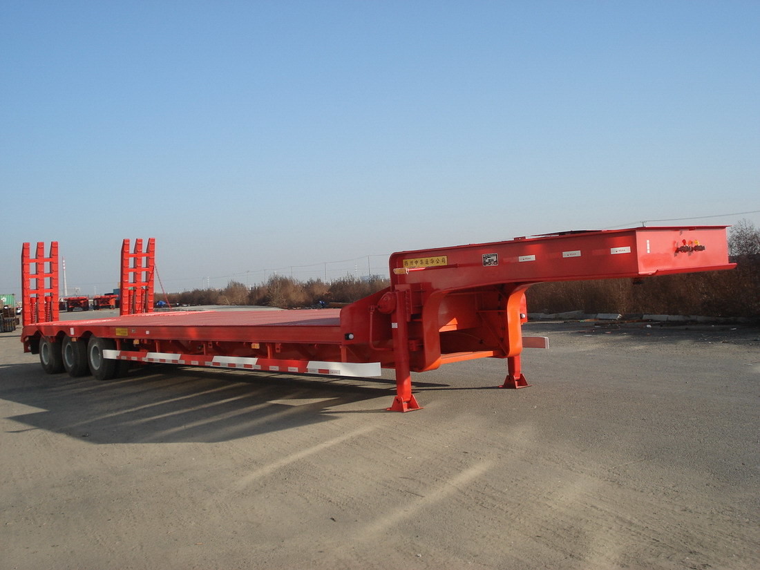 4 axle low boy trailer 80 ton low bed truck trailer