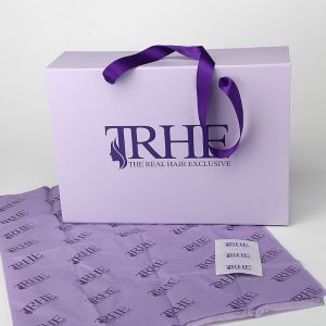 Quality 250mm 3in Pink Purple Foldable Hair Extension Wig Packaging Boxes wholesale