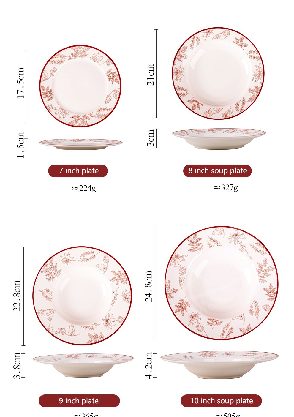 OEM And ODM Red Glaze Christmas Dinnerware Set Ceramic Bowl Porcelain Plate For Presents Occasion
