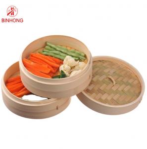 Quality Mouldproof 2 Tier 8 Inch Bamboo Steamer Basket wholesale