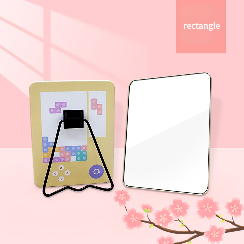 Portable Heart Shaped Vanity Mini Custom Home Decor Mirror with Adjustable Pocket