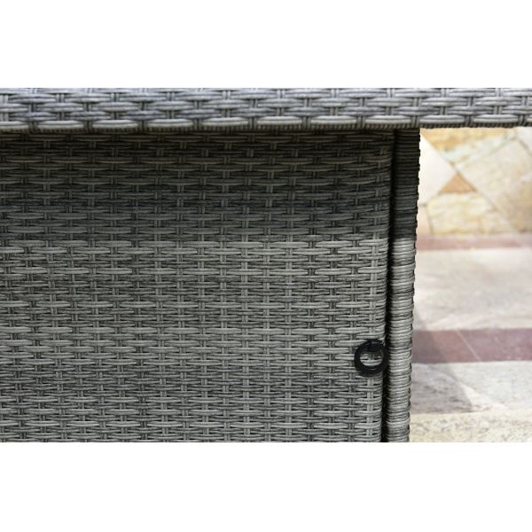 Garden Wicker Outdoor Square Propane Gas Fire Pit With Grill Barbecue