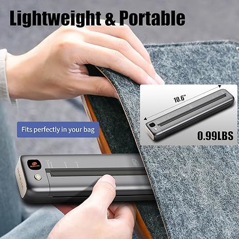 F81 Portable Printer Wireless for Travel, Bluetooth WiFi Inkless Thermal Printers for 8.5" x 11" US Letter & A4 Size, Compatible with Android iOS