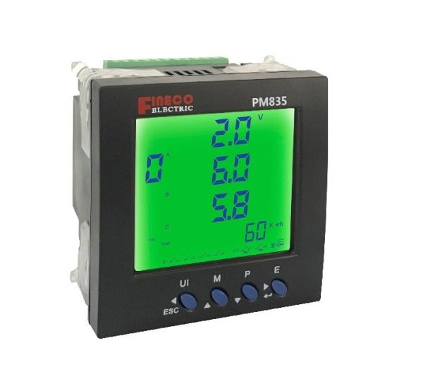 Cheap PM835 96*96mm Three Phase Small Power Monitor Meter with -25 to 75 Temperature Range for sale