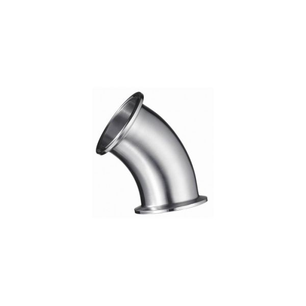 Food Grade Stainless Steel Pipe Fittings , DIN Stainless Steel 45 Degree Elbow