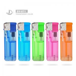 Quality Transparent Color Logo Printed Electric Shock Lighter Five Colors and Child Resistance wholesale