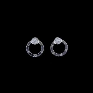 Flower Shape AAA Cubic Zirconia Stud Earrings Aristocratic Silver Jewelry
