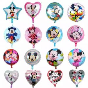 Quality Cartoon Character Round Star Heart Minnie Mickey Kids Inflatable Foil Balloon 18 Inch wholesale