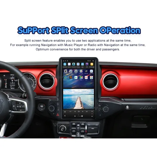 Tesla Style Wrangler Jeep Radio Upgrade 2018-2021 Carplay Head Unit Stereo Replacement