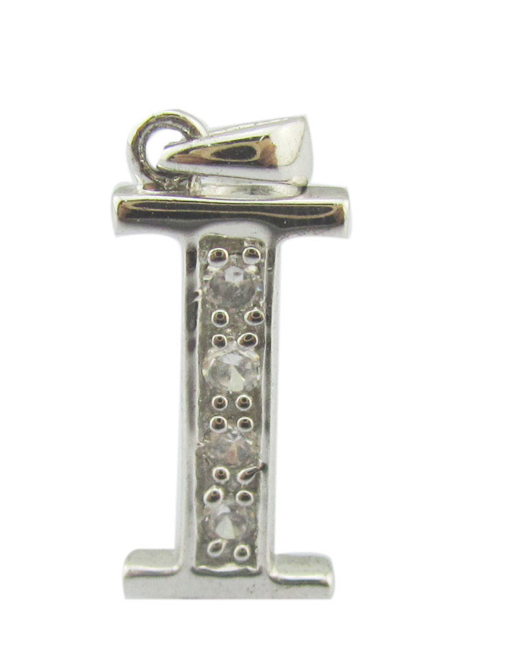 V letter 18K Gold Diamond Alphabet Letter Pendant Necklace with 1.5mm Zirconia (S925 Customized Logo)