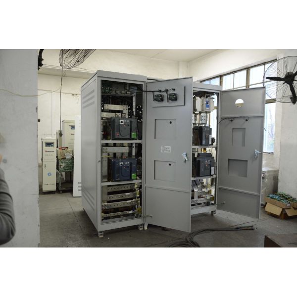 Industrial Low Voltage 1250KVA Three Phase AC Power Stabilizer With Short - Circuit Protection Touch Screen Dispaly