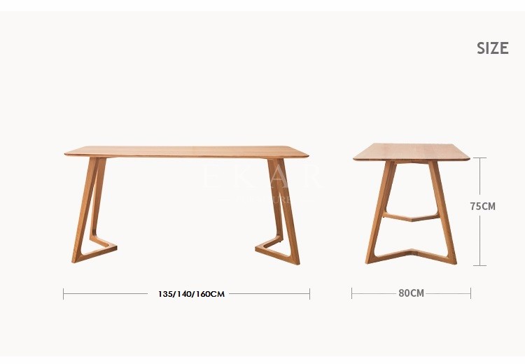 Latest Designs Solid Wood Furniture White Oak Dining Table