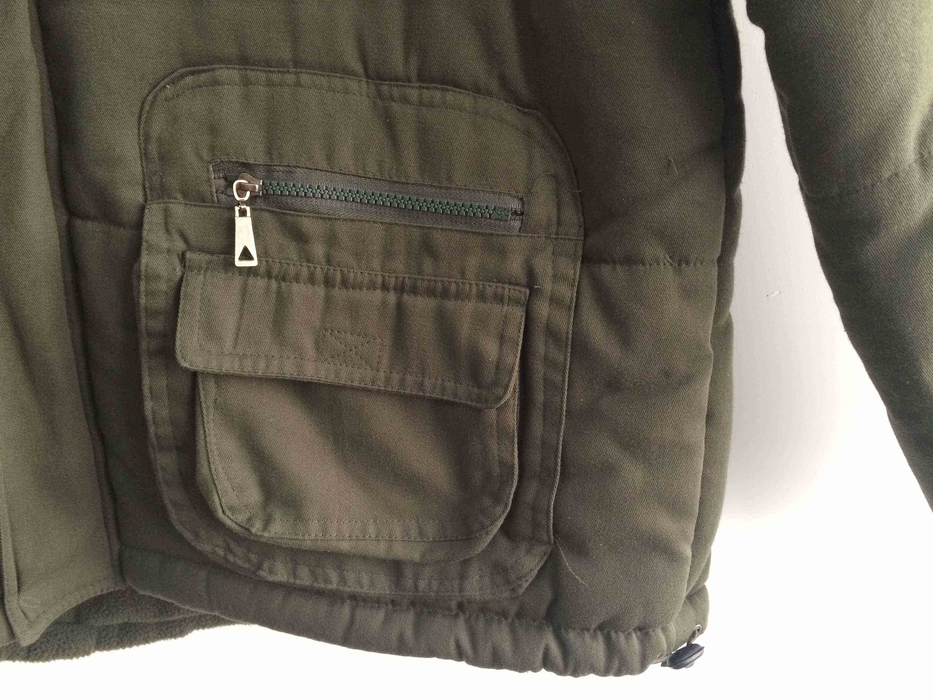 padded jacket, polar fleece jacket, olive green, S-3XL, padding and polarfleece lining
