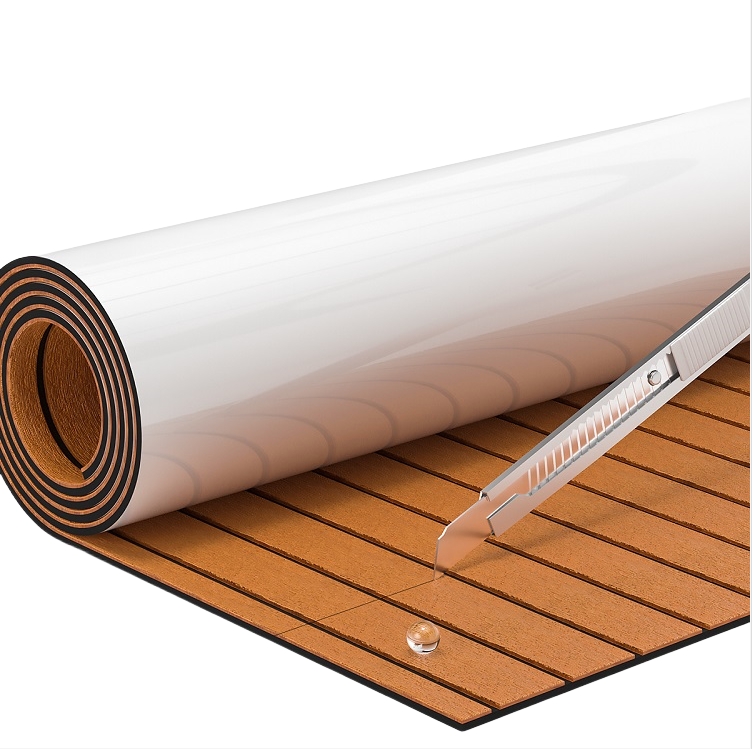 Waterproof Boat Flooring EVA Foam Sheet for Yacht Decking in Brush Grooved Surface