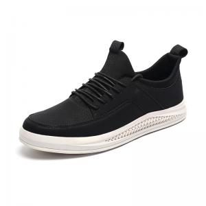 Quality Antiskid Breathable Black Leather Casual Sneakers UK 11 12 13 Size wholesale