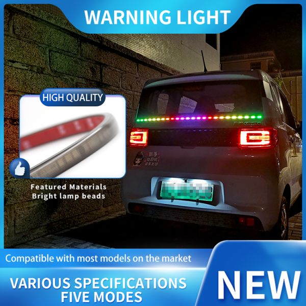 12V 1.2M Car Rear Trunk Tail Light LED RGB Strip Brake Lights Rear Tail Warning Light