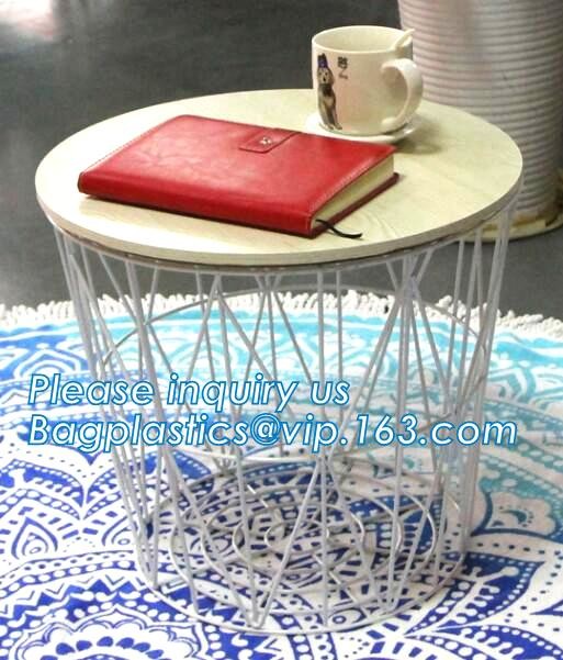 decorative laundry metal wire material storage basket, Vintage Metal Chicken Wire Removable Fabric Hanging Storage Baske