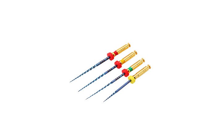 Rotary files Dental Instruments  heat treatment S Blue B3 1.product description  Rotary files color coding    2.Use Protocol  Endodontic files types  ※Explore the canal using small-sized hand files, determine working length, verify patency and confirm a smooth, reproducible glide path. Prepare straight line access to canal orifice;  ※Open the upper section of the root canal with a B0 , establish a vertical channel,Prepare straight line access to canal orifice;  ※Continue in one or more passes until working length is reached. Prepare straight line access to canal orifice,coronal flaring meaning;  ※Using S-Blue work files successively into the root canal, to work length access cavity.  1. 1. Use 10 # or 15 # stainless steel hand use files to search and check root canals； 2. Use starter file to open the crown and upper-middle of root canal tray setup； 3. Use 10 # or 15 # stainless steel hand use K files to search and check root canals until the WL； 4. Use B1,B2 to search until the WL； 5. Use B3 to repeat cutting until the WL for curved root canal instruments set up； 6. Using sodium hypochlorite solution for fully flush when every file preparation is finished .  DESIGN CONCEPT  Easy Handle(11mm):Uniform speed and torque, Do not need to adjust repeatedly  Highly fracture resitstance:Heat-activated material, pre-bend, fracture resistance performance 3-5 times better than traditional nickel-titanium materials.  Cutting Quilibrium:Design of Balanced cutting edge with circular triangle cross-section for reducing the inhalation of instruments during work  MATERIAL PERFORMANCES  High-quality nickel-titanium alloy material;  Highly adaptive root canal shape to maintain the original morphology of the root canal;  Leading apical to reduce the risk of occuring steps pierce;  Unique pre-bend function;  Balanced design in the blade to reduce the inhalation during work;  Highly fatigue resistance, reducing the risk of fracture;  Features:  It's more than a shade better.It's the color of optimum performance-with greater resistance to cyclic fatigue,increased torque strength and reduced shape memory while conforming to natural curvatures.  Advantage:  Safe-- Non cutting tip  Efficient-- Hight cutting efficiency  Easy---Three size system  3.Terms for sterilization:  1.Sterilize  with steam at 134°C(273°F) / 2,1 bars / 18 min.for endodontic instrumentsand filling.  2. Do not use high pressure steam sterilizer which heats more than 200 degrees Celsius including drying process.  3. When reusing the instrument, wash away foreign substances completely and sterilize.  4. Regarding use of medical cleaning agent, follow the instruction manual by its  manufacturer strictly.  5. Dispose the product if damaged or decreased in performance.  4.Packagings  1. Single packaging unit: 6 pcs. /package (#B0~#B3)  2. Assortment: 1 pcs. from each size/package (#B0~#B3)  5.Storages and duration of use  1. Avoid storing at high temperature, humidity and direct sunlight.Keep liquids away. Store it at room temperature.  2. Do not damage or make a pinhole to packaging materials.  3. This product is subject to be improved without previous notice. Enforce first-in first-out method for stock management.  4. Do not store the instrument under a germicidal lamp to avoid deterioration.  Endodontic files color coding Rotary files  Rotary files Dental Instruments  heat treatment S Blue B3