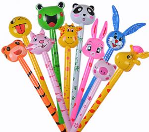 Quality Cartoon Animal Inflatable Long Hammer No wounding weapon Stick Children Toys , cheering animal stick s,6P Pthalates free wholesale