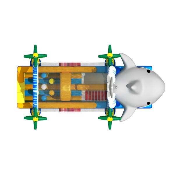 Shark Themed Inflatable Obstacle Courses Indoor Bounce House For Kids