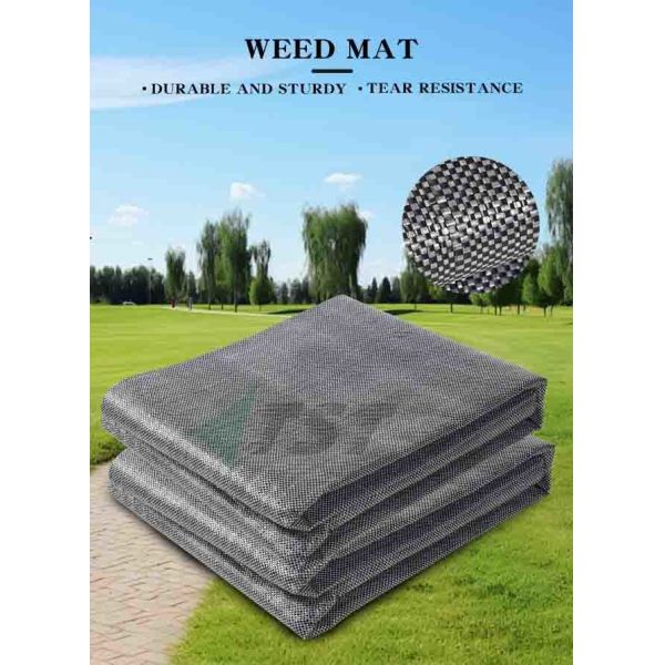 2x200m 100gsm Black PP Woven Heavy Duty Ground Cover Matting For Garden Agriculture