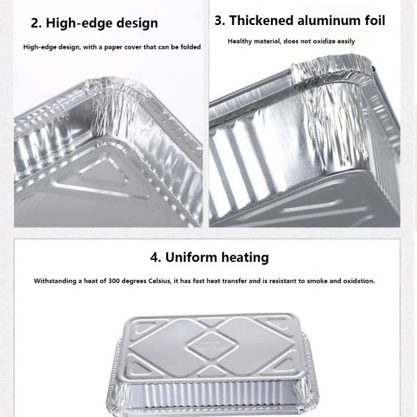 Disposable bowl for food storage and transportation Baking and Grilling Foil Box with 2200ML Capacity and F315 Specification